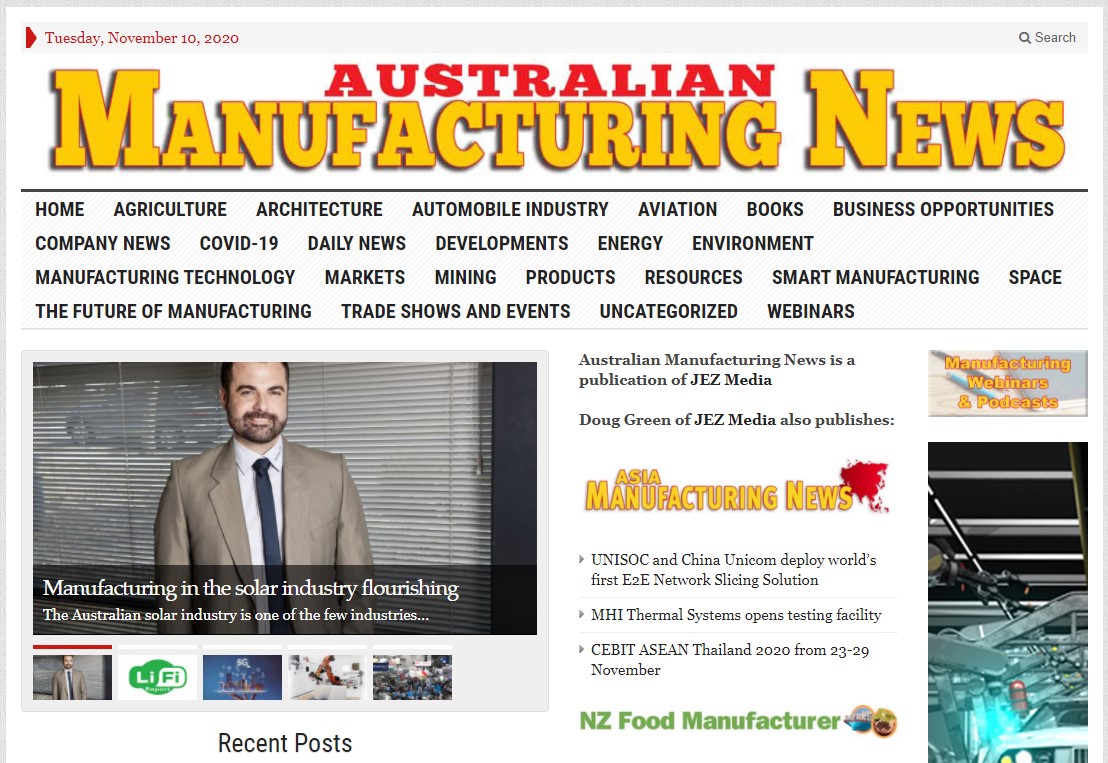 Australian Manufacturing News_Cutter Rail_PVezRack_Clenergy